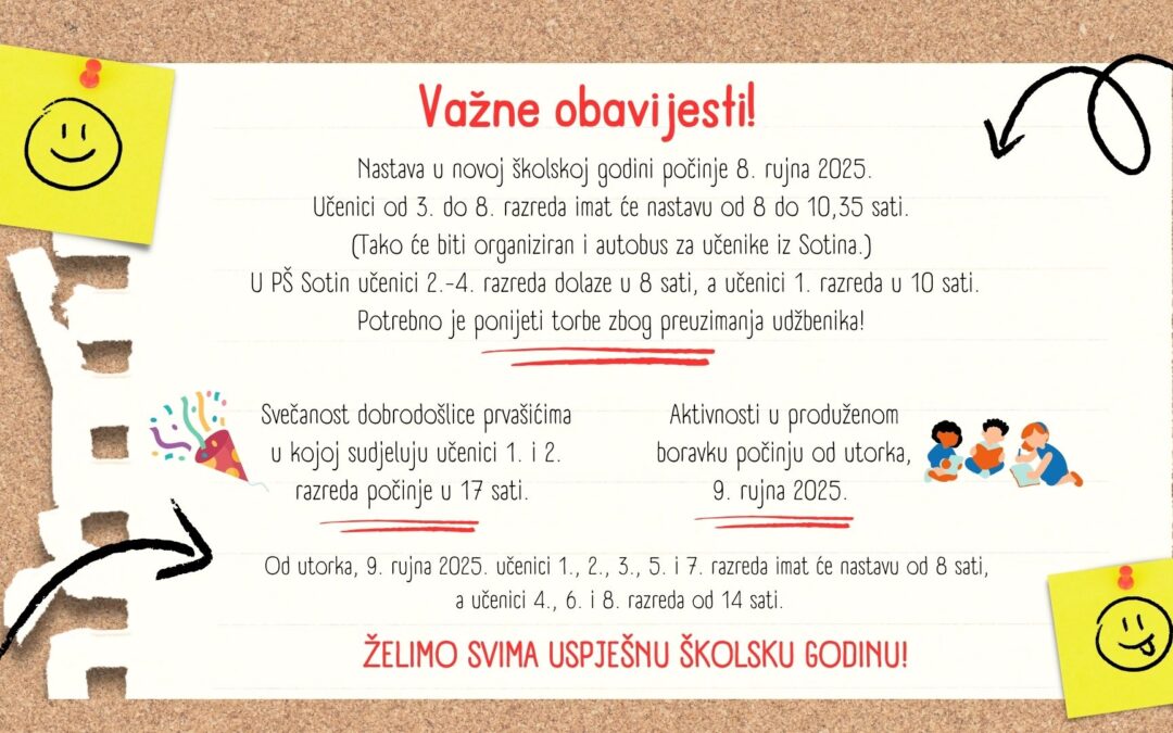 Počinje nova školska godina