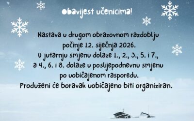 Obavijest učenicima!