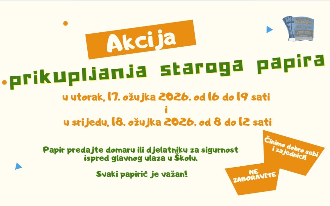 Pozor! Prikupljamo stari papir!